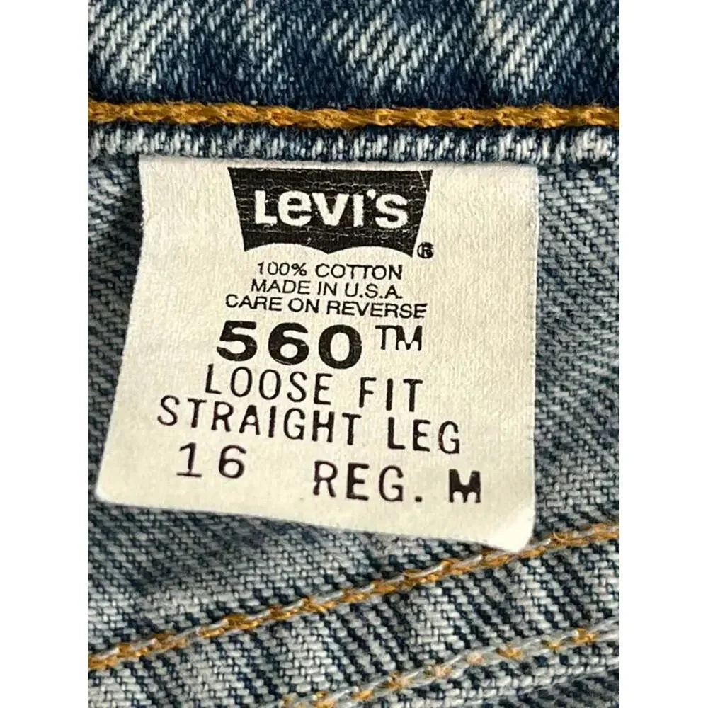 Levi's 560 Loose Fit Straight Leg Jeans Size 16 Cotton‎ Denim